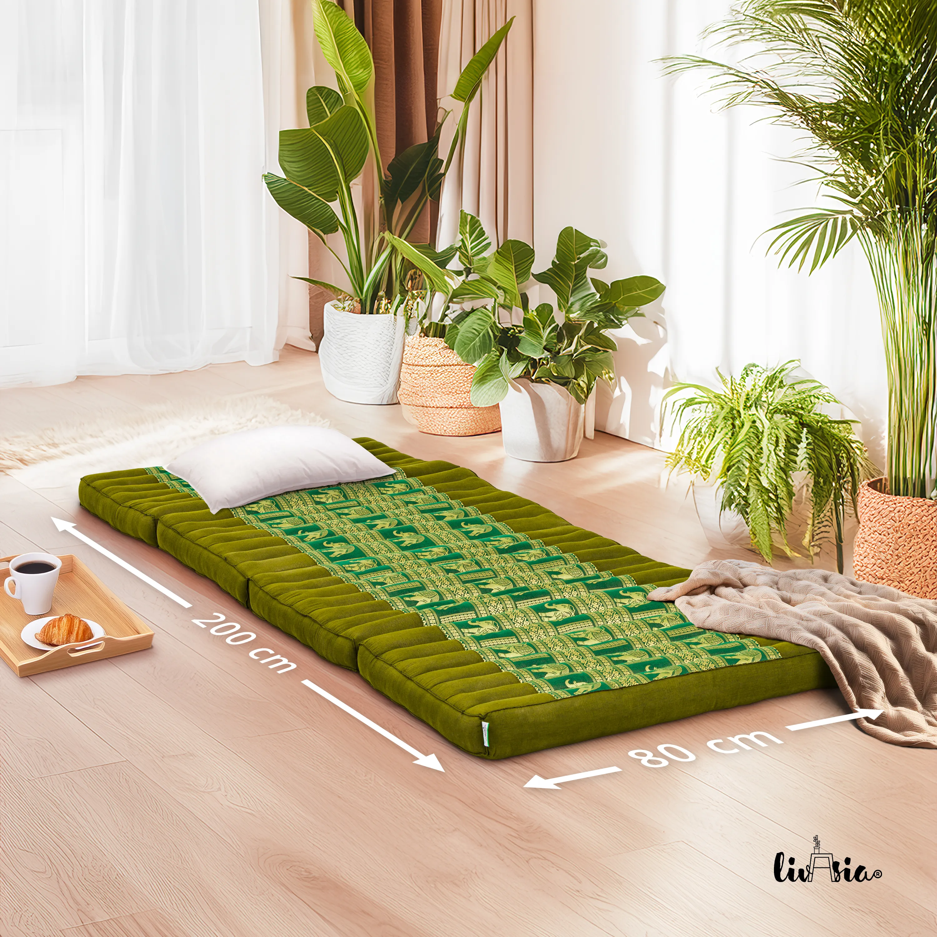 Matelas pliable en kapok, 80 cm de large, Deluxe