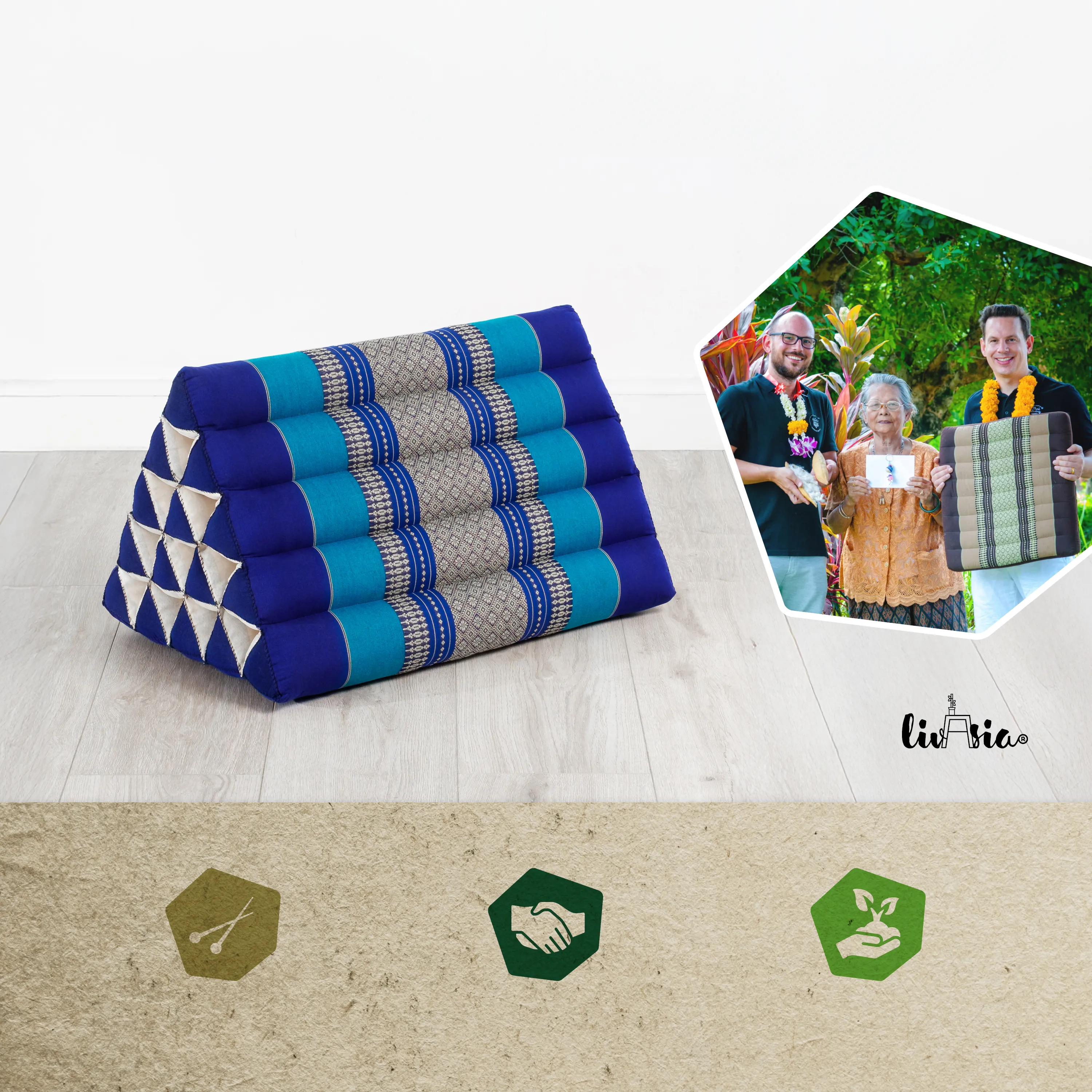 Coussin triangulaire haut en kapok, Classic