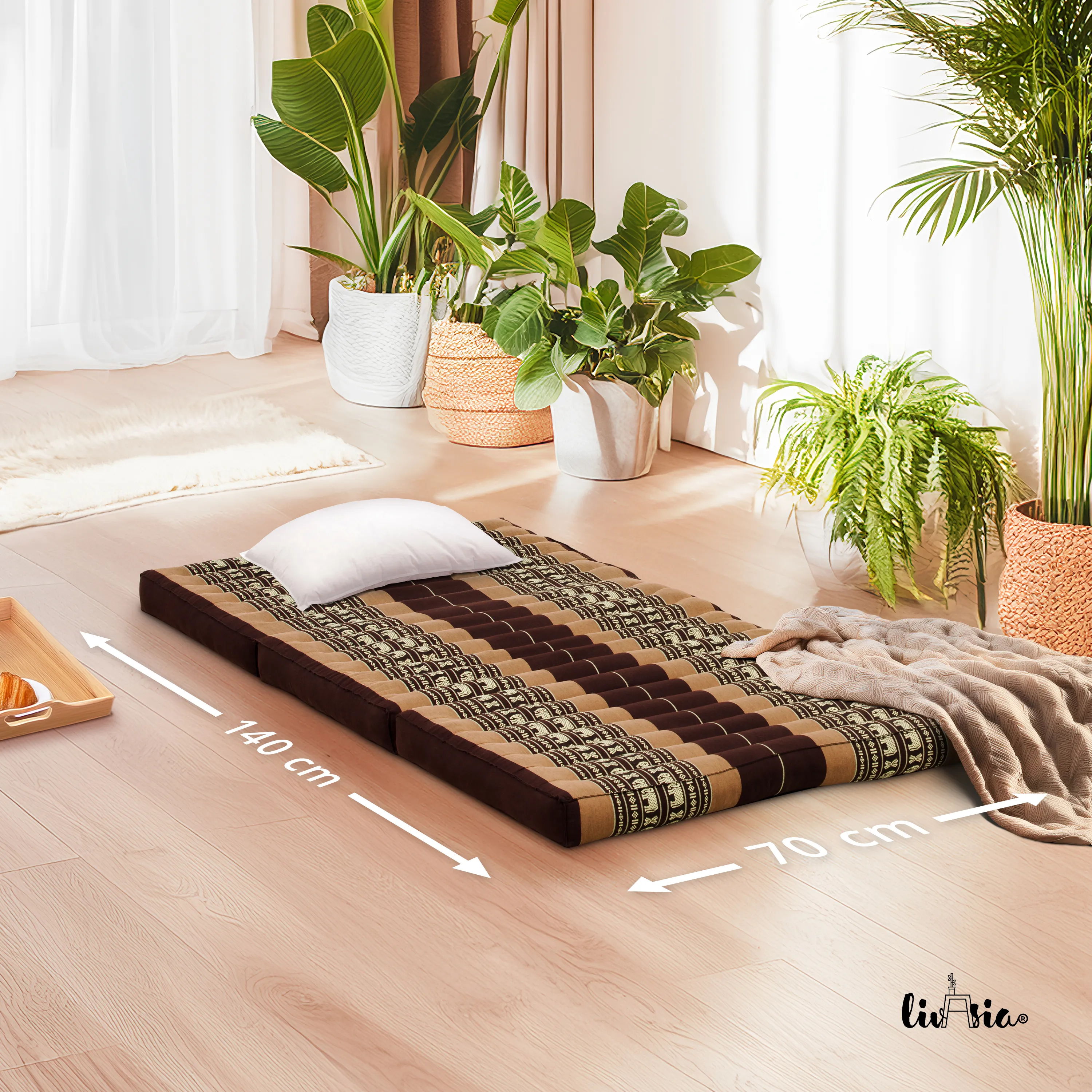 Matelas pliable pour enfant en kapok, 70 cm de large
