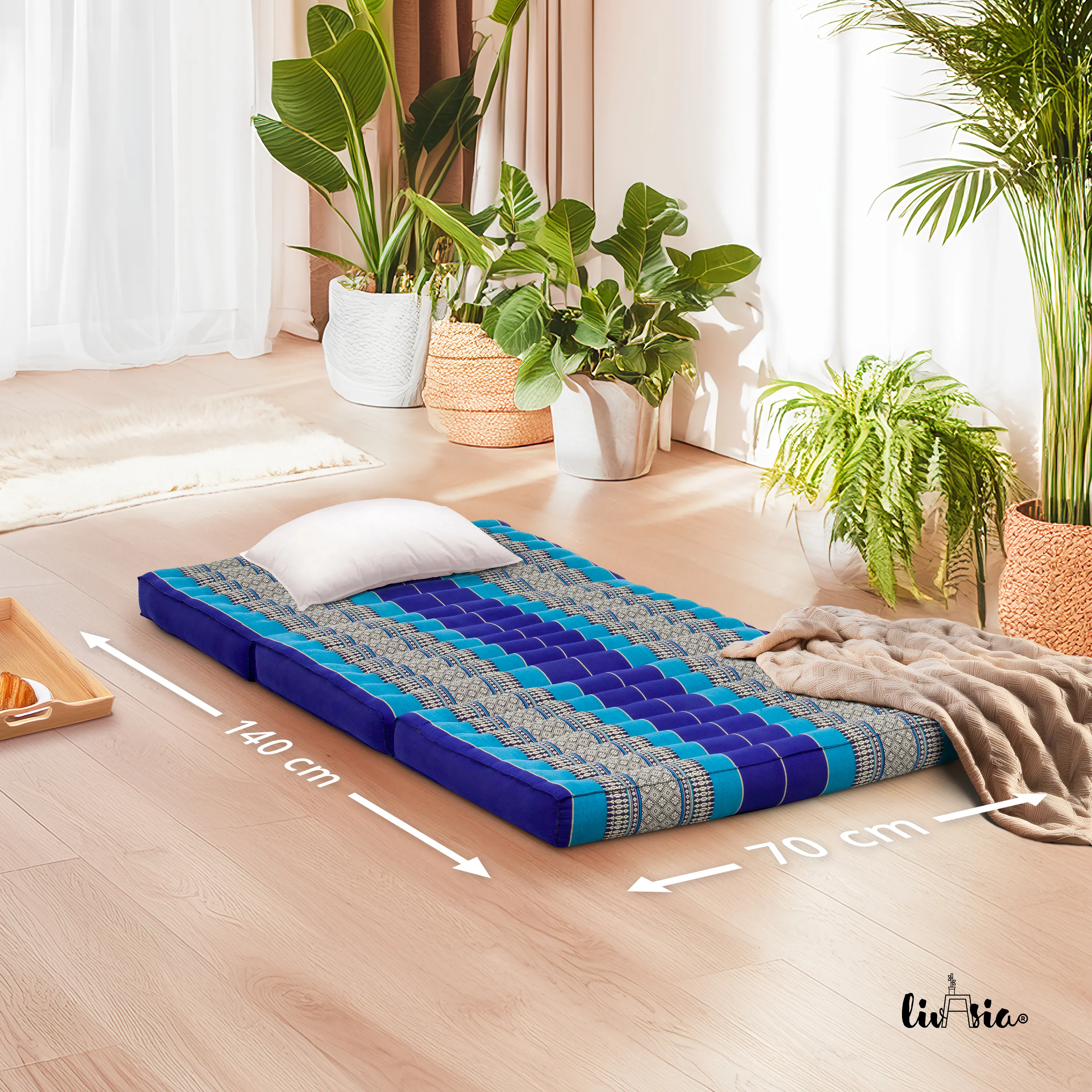 Matelas pliable pour enfant en kapok, 70 cm de large