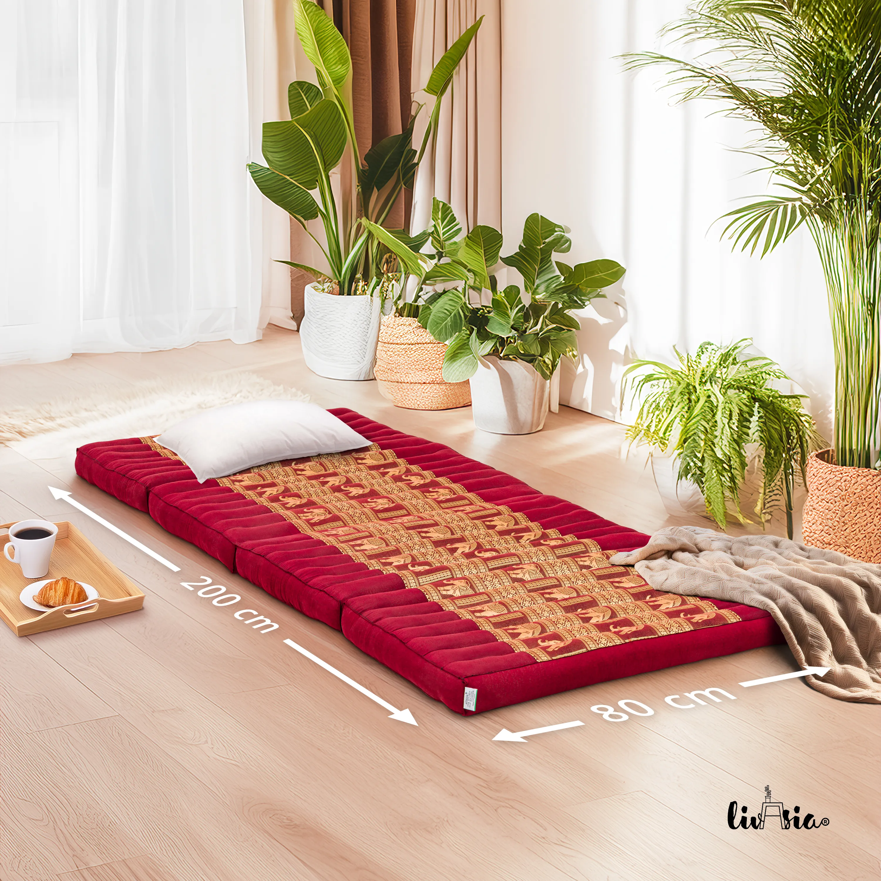 Matelas pliable en kapok, 80 cm de large, Deluxe