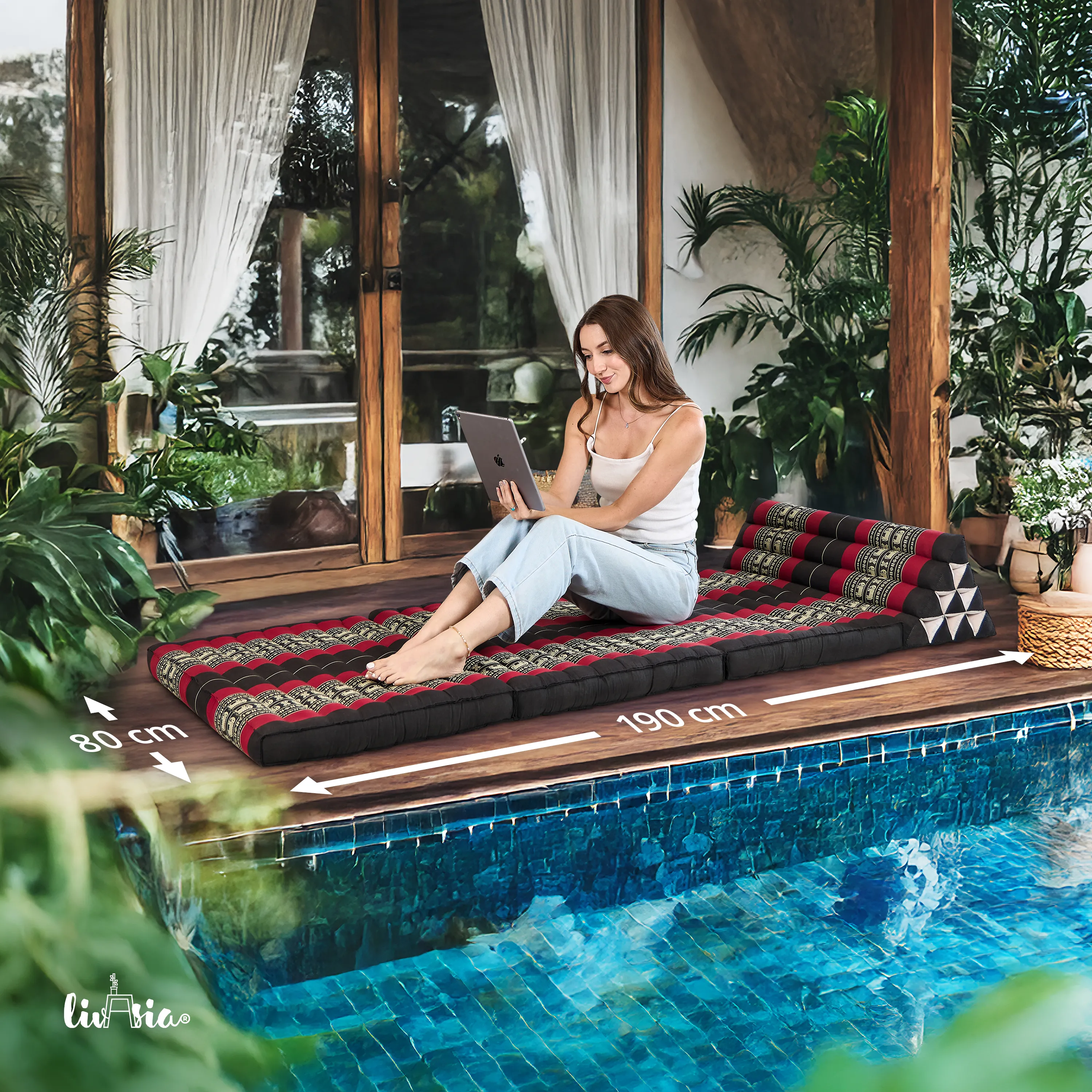Coussin thaï en kapok largeur XXL