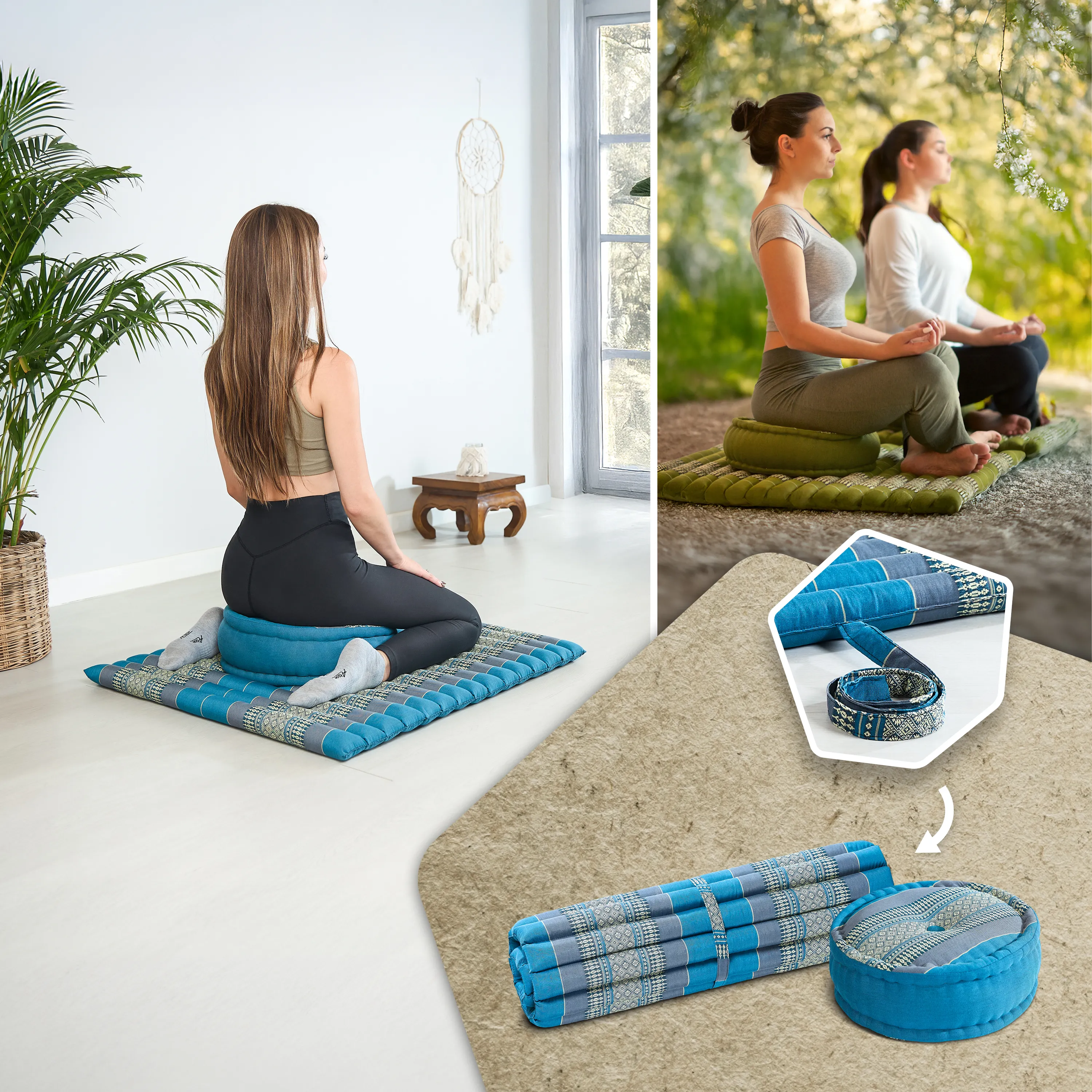 Set de coussins de méditation en kapok XL