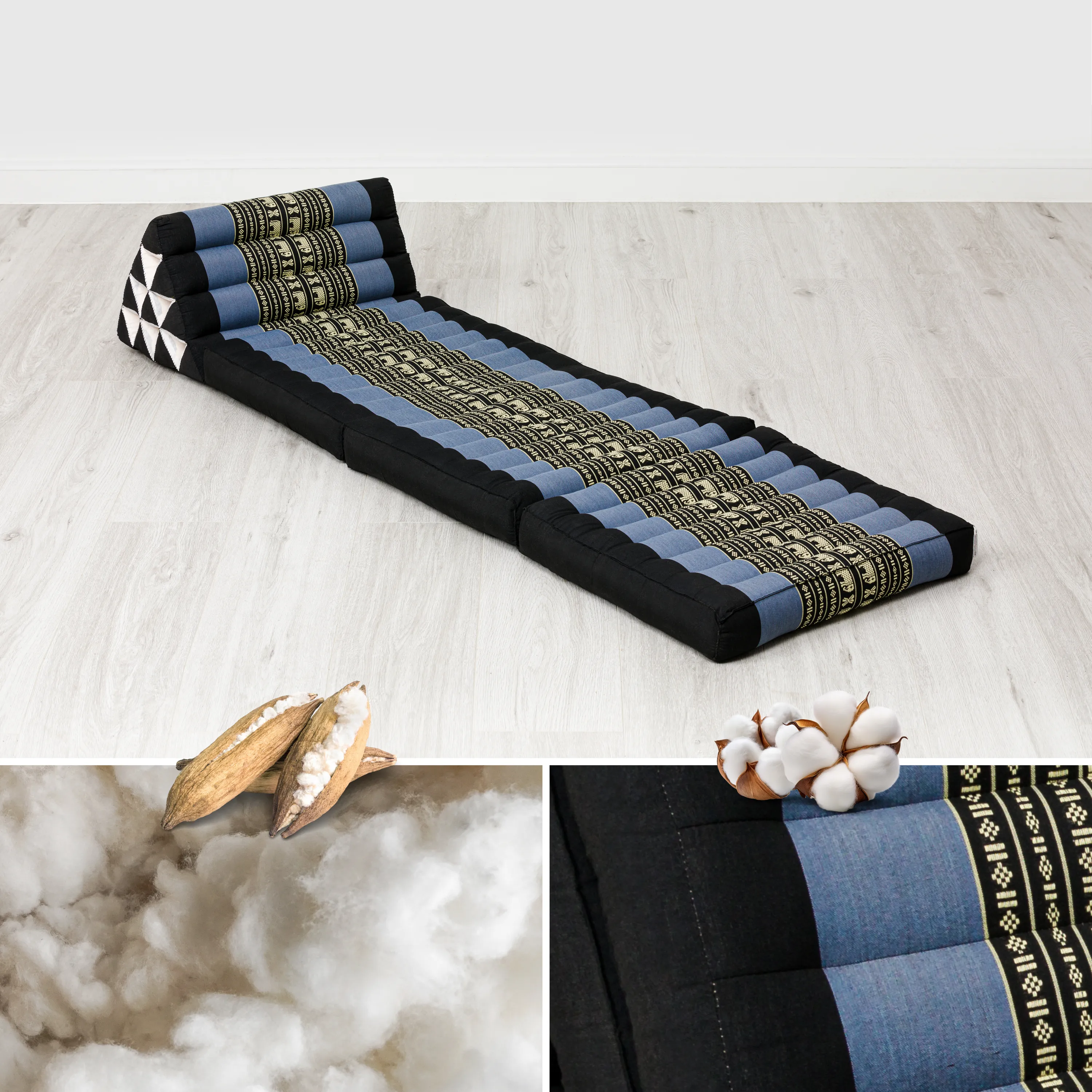 Coussin thaï avec matelas 3 parties en kapok, Classic